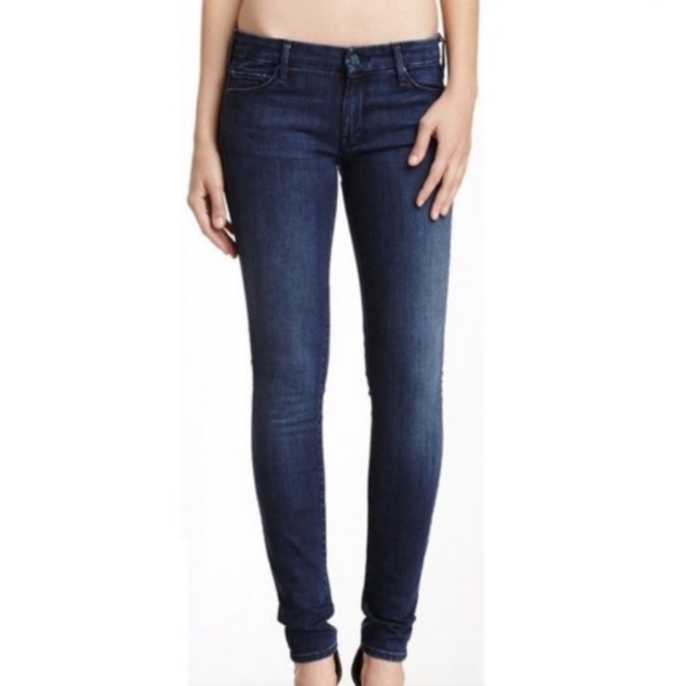MOTHER Skinny Jeans in Dark Indigo Blue